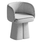 Sculptural Boucle Dining Chair with Stand Dark Brown Boucle Chairs - Стулья - 3D модель - фото 2