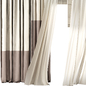Silk and Cotton Curtain Collection Set 94 - Шторы - 3D модель - фото 4