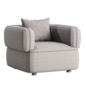 Light Brown Curved Velvet Armchair - Кресла - 3D модель - фото 7