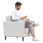 Seated man 01 - Живые существа - 3D модель - фото 3