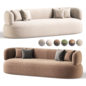 Greenwich Modular 3 Seater Sofa w Left Chaise - Natural Chenille - Диваны - 3D модель