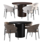 Dinning Set 01 - Стол + стул - 3D модель - фото 2