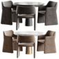Foley Silla De Comedor and Vex Marble Table - Стол + стул - 3D модель - фото 4