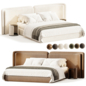 Modern Double Bed 140 - Кровати - 3D модель