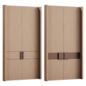 double wooden door - Minimalist Double Swing Door - Двери - 3D модель