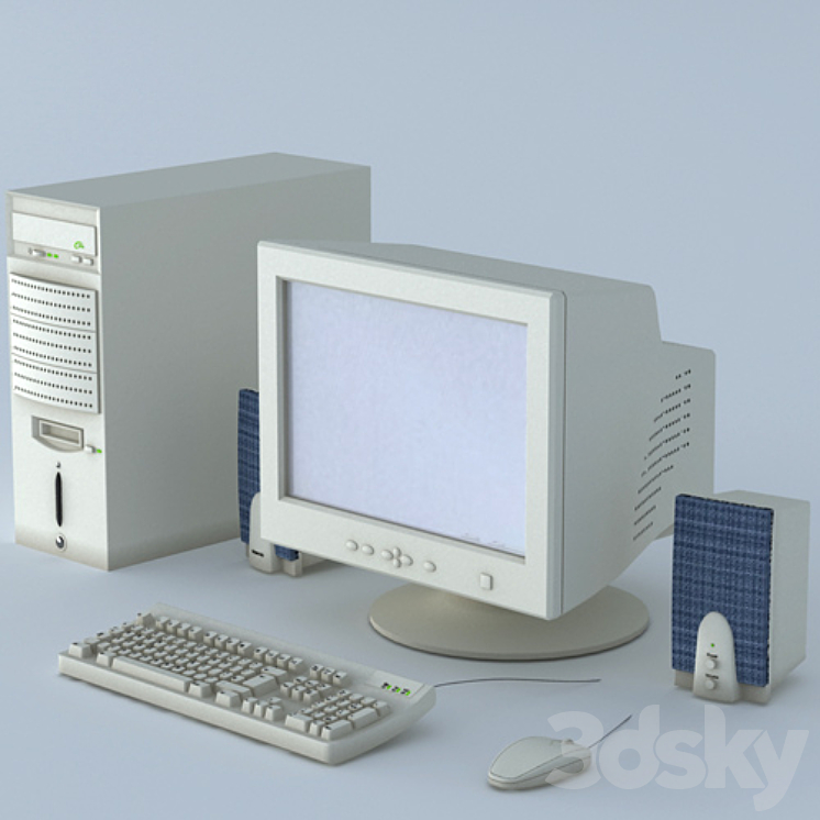 old computer PC other electronics 3D model