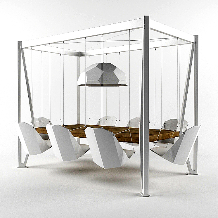 Swing outlet chair table