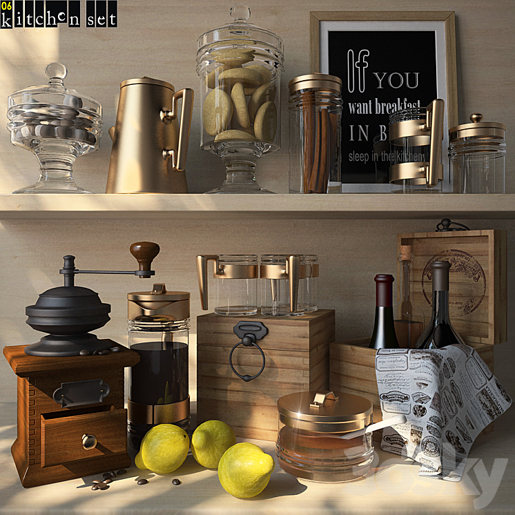 BEIGE KITCHEN SET - Other kitchen accessories - 3D model