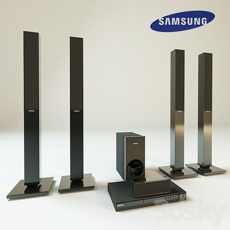 Samsung HTE355K DVD home theater Audio tech 3D model