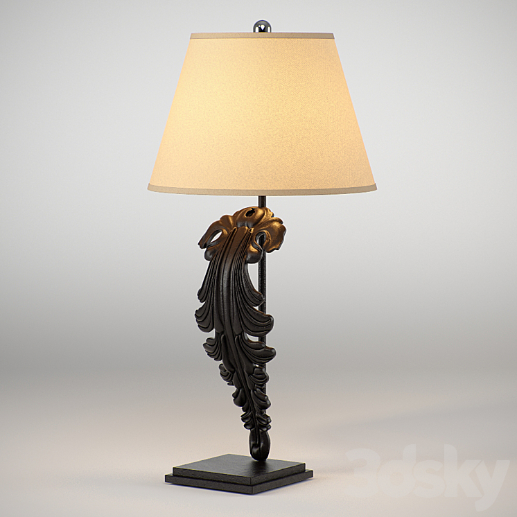 Restoration hardware - Acanthus leaf - Table lamp - 3D model