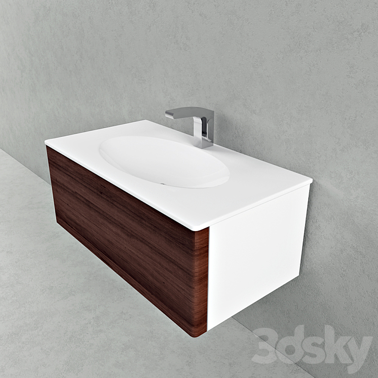 Vanity unit KEUCO Elegance Wash basin 3D model
