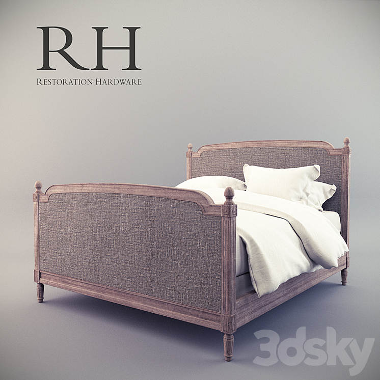 VIENNE CANED BED WITH FOOTBOARD Bed 3D model