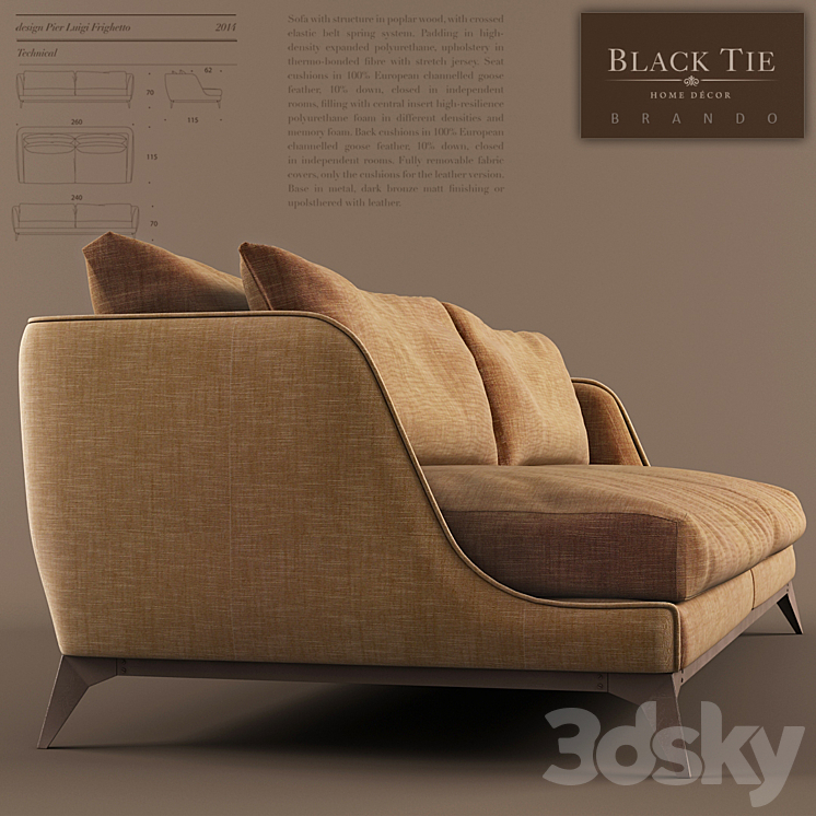 Brando sofa by Black Tie Sofa 3D model