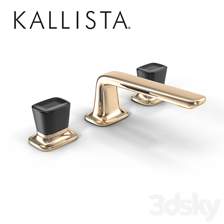Kallista BASIN FAUCET SET BLACK CRYSTAL KNOB HANDLES Faucet 3D model