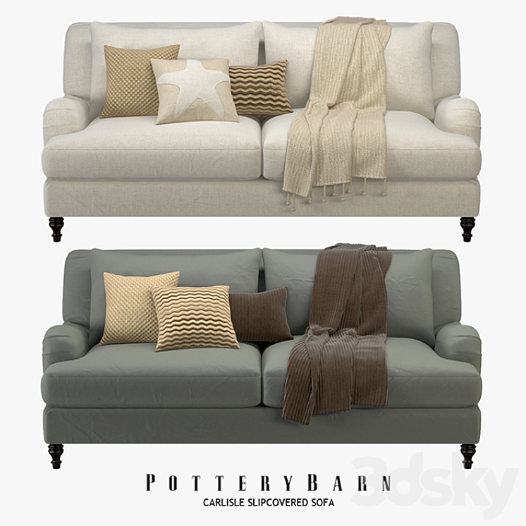Pottery Barn Carlisle Slipcovered Sofa Sofa 3D model