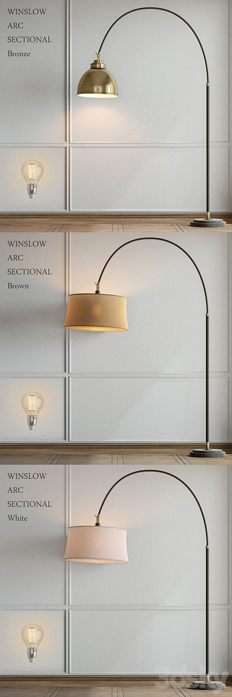 Pottery Barn Winslow Arc Sectional Floor Lamp Floor lamp 3D