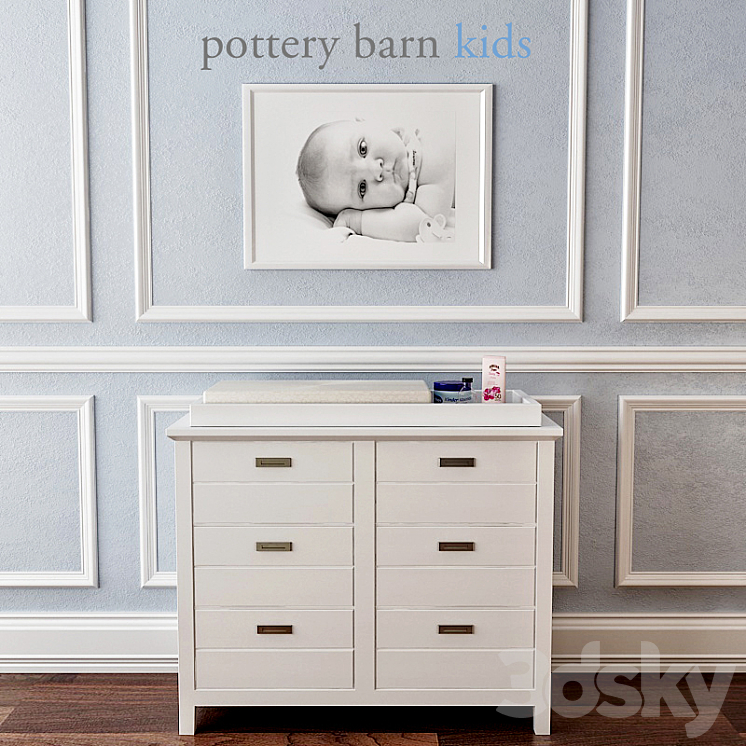 Pottery Barn, Emery Dresser & Topper Set - Miscellaneous - 3D model