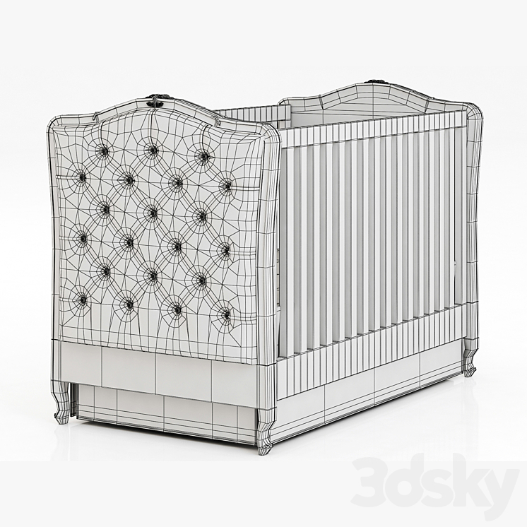 Restoration Hardware Colette Tufted Crib Bed 3D model