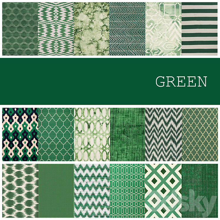 18 carpet color GREEN Carpets 3D model