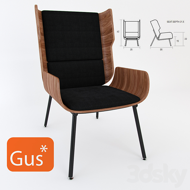 Gus modern elk chair best sale