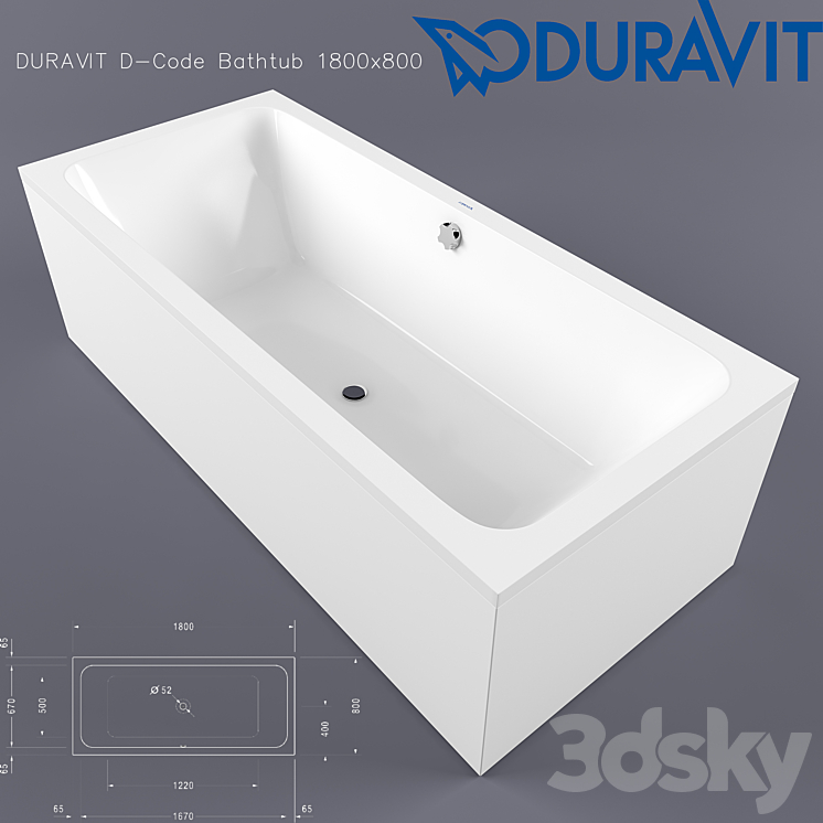 DURAVIT DCode Bathtub Bathtub 3D model