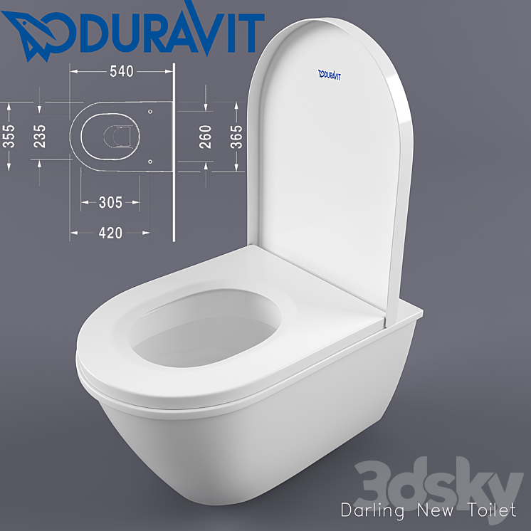 DURAVIT Darling New Toilet Toilet and Bidet 3D model