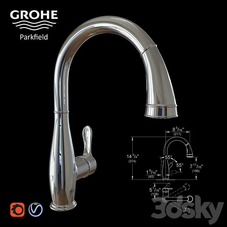 Grohe Parkfield 30213 - Faucet - 3D model