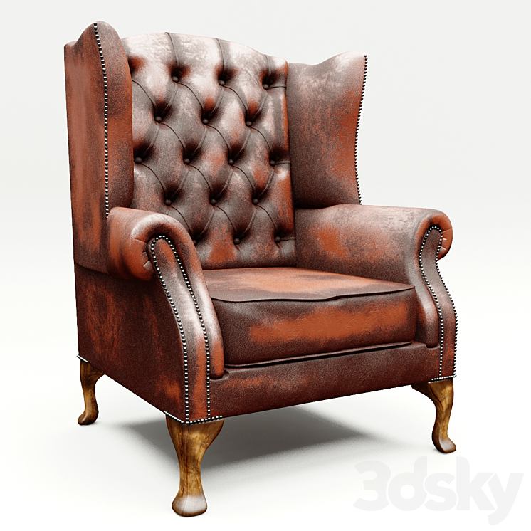 Queen anne hotsell chesterfield leather chair