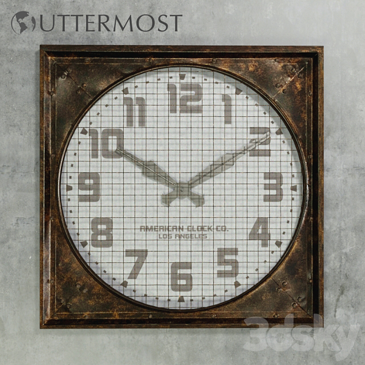 Warehouse Clock w / Grill by Uttermost Watches & Clocks 3D model