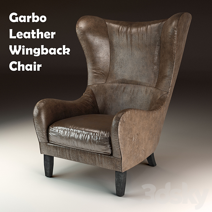 Garbo leather wingback chair deals