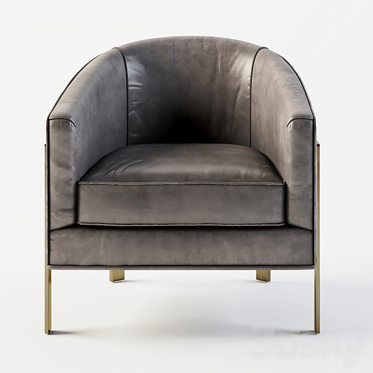RH REGINALD LEATHER CHAIR Arm chair 3D model