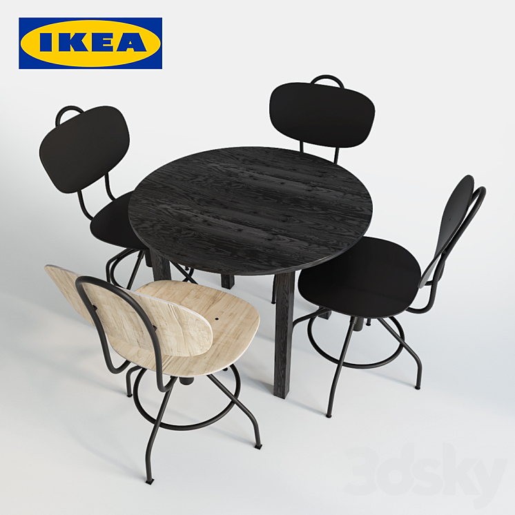 Ikea Bjursnas table and Kullaberg swivel chair Table Chair