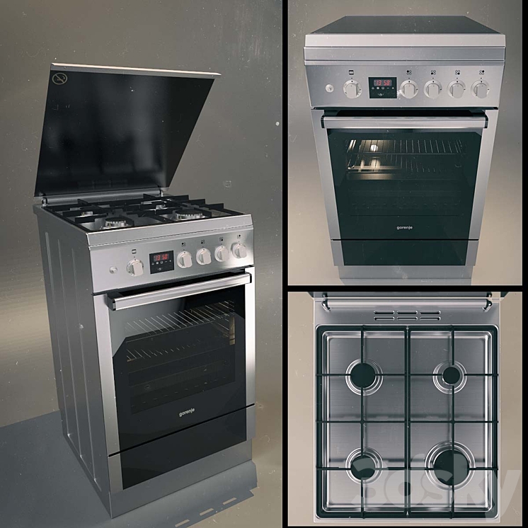 Gas stove Gorenje GI 52478 AX Kitchen appliance 3D model