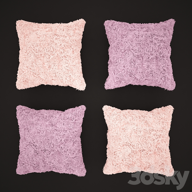 Plush cushions Pillows 3D model