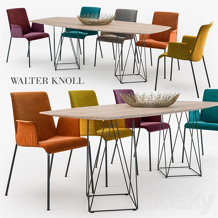 Walter Knoll Liz chair Joco table Table Chair 3D model