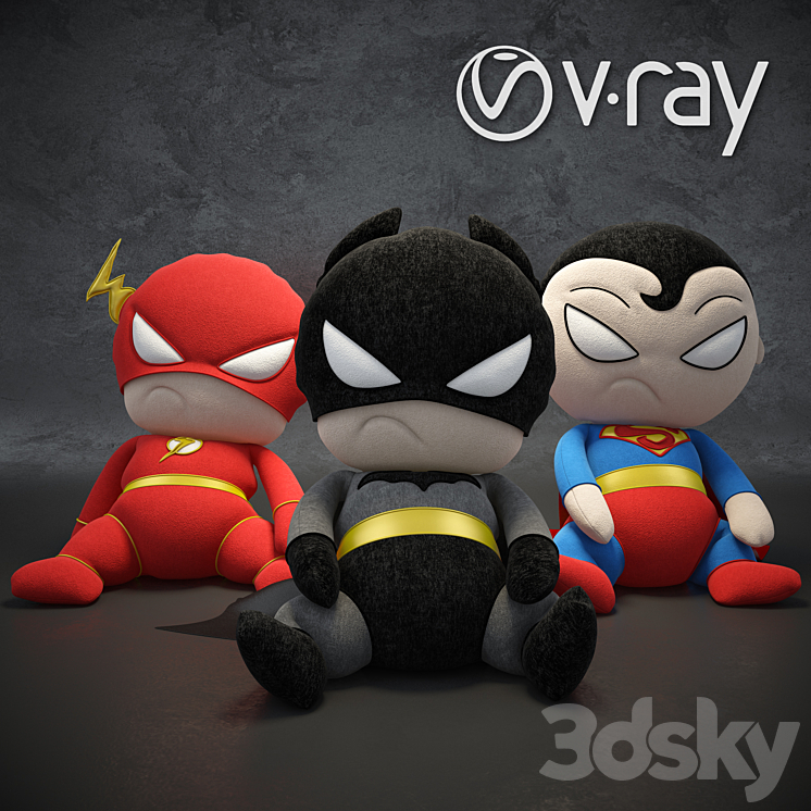 Soft toys superheroes of the DC universe Toy 3D model