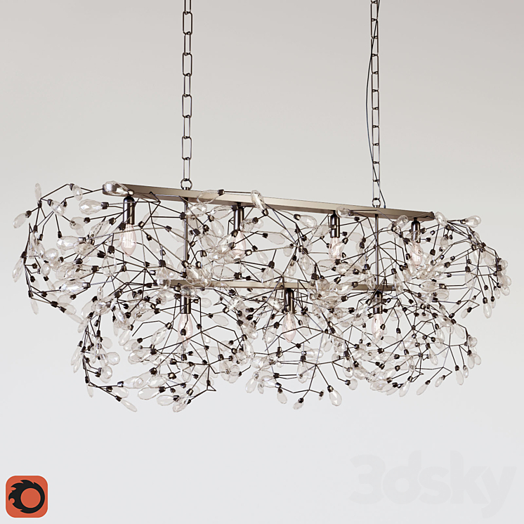 BELLA CRYSTAL RECTANGULAR CHANDELIER Pendant light 3D model