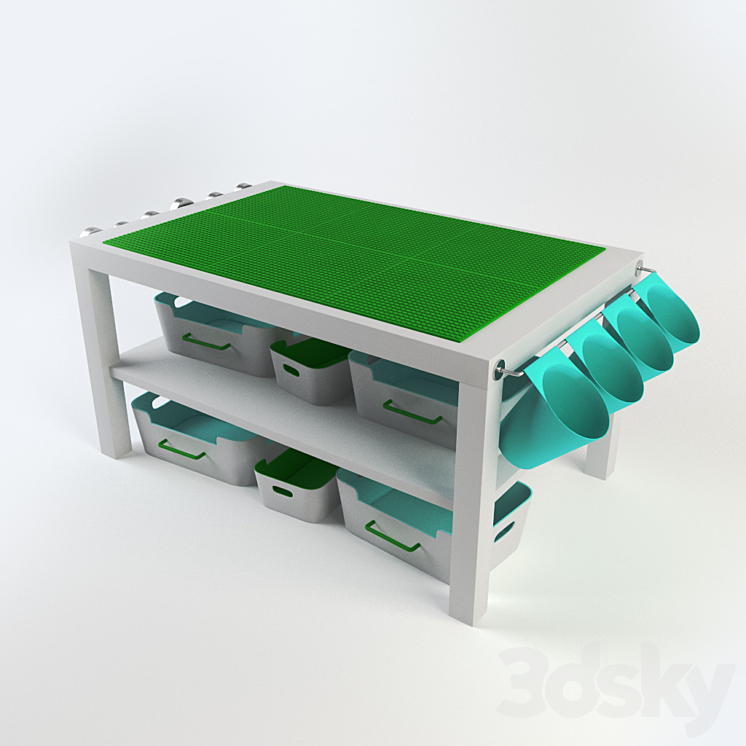 DIY Lego table Ikea Lack Miscellaneous 3D model