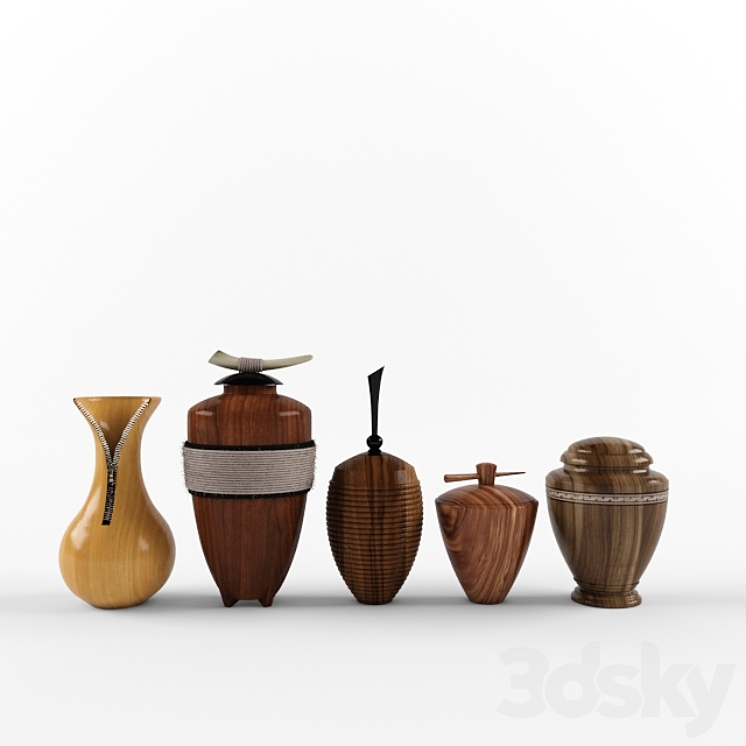 Wooden Decorative objects Vase 3D model