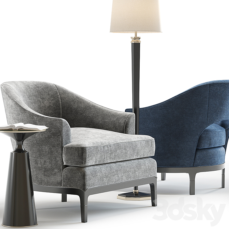 Baker Carnelian Lounge Chair Arm chair 3D model
