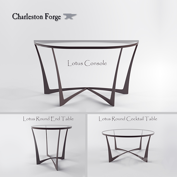 Charlestone Lotus Table Set Table 3D model