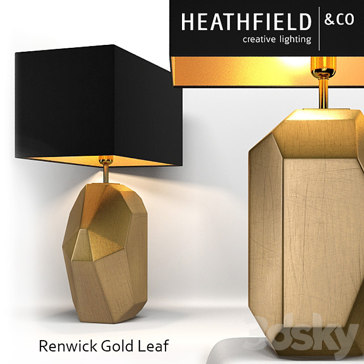 Gold leaf top table lamp