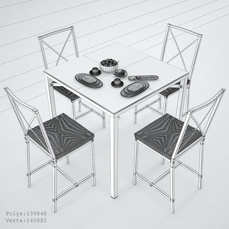 Ikea Granas Dining Table Table Chair 3D model