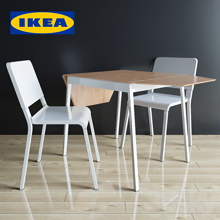 Folding table and chair IKEA PS 2012 / Theodorez Table + Chair 3D model