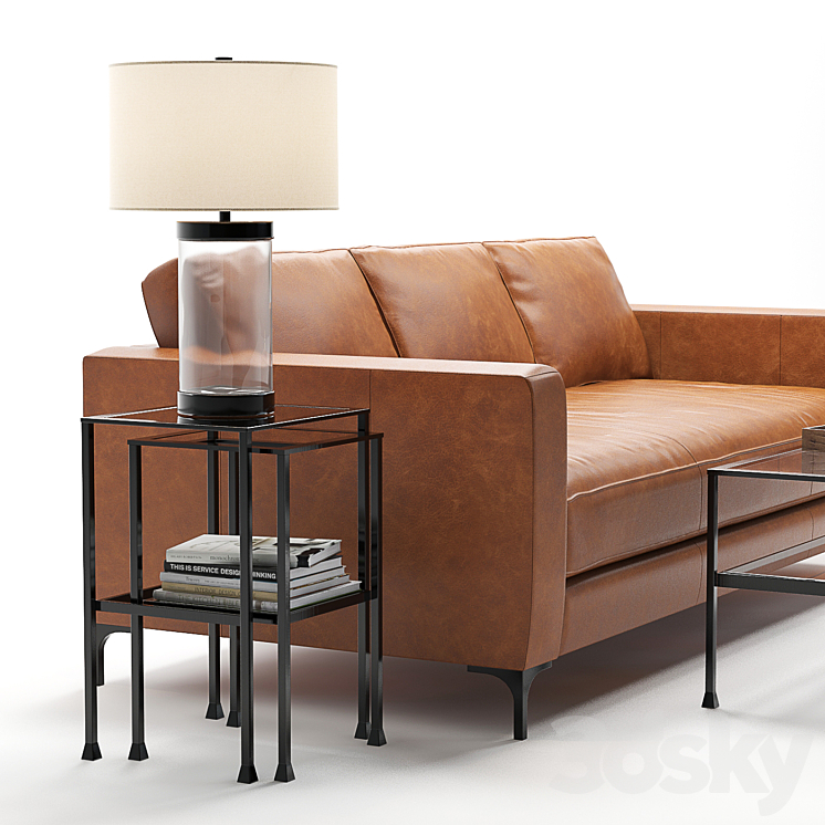 Pottery barn shop jake leather sofa