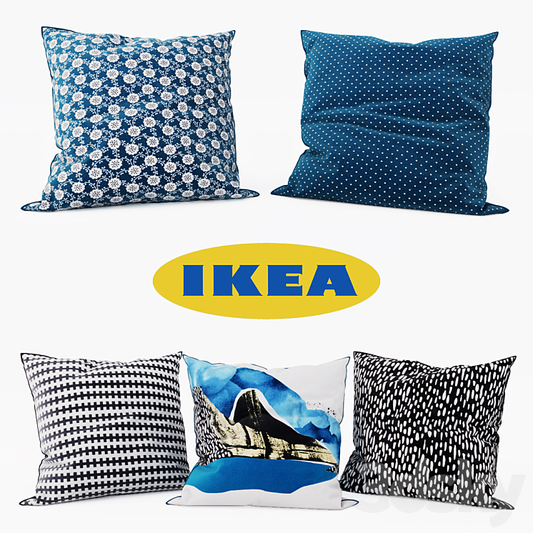IKEA Decorative Pillows set 8 Pillows 3D model