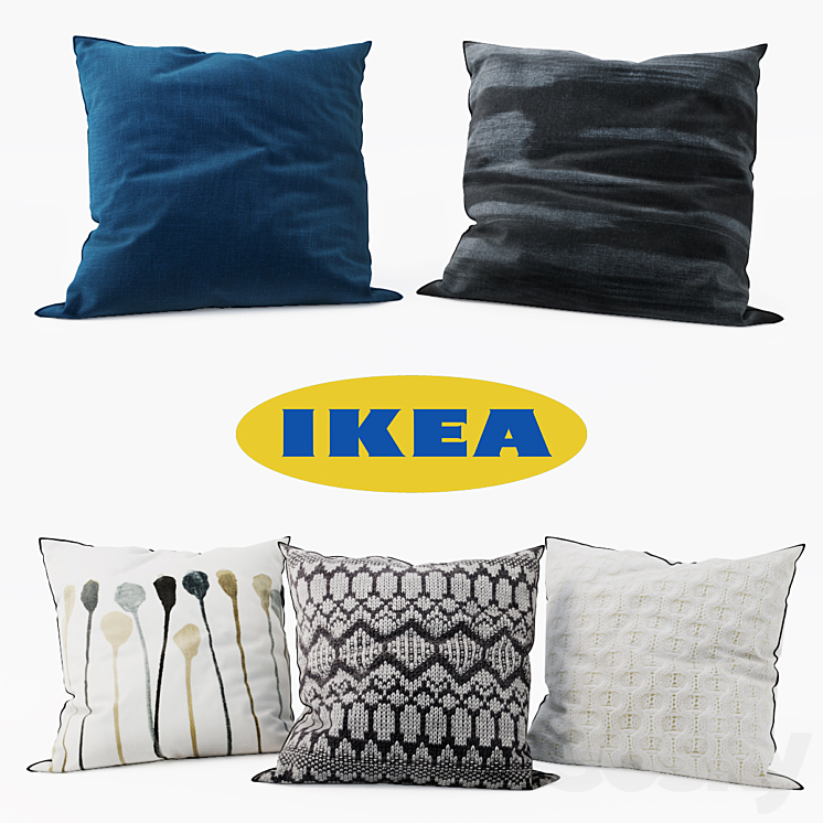 IKEA Decorative Pillows set 9 Pillows 3D model