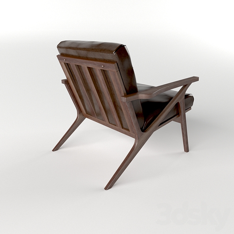 Cavett leather best sale wood frame chair