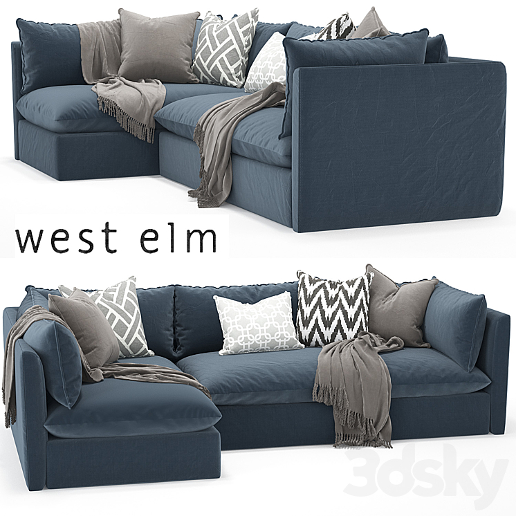 west elm _Shelter Sectional sofa - Sofa - 3D model