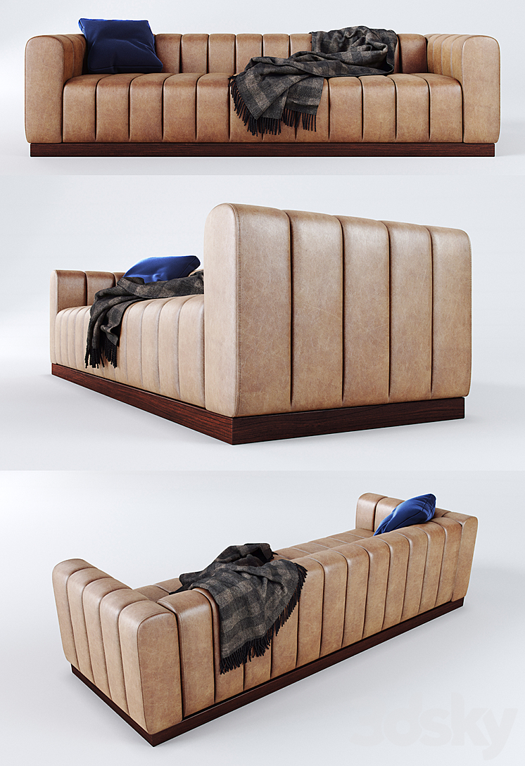 Forte channeled sofa best sale